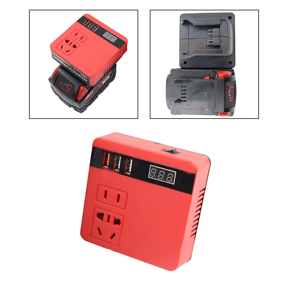 120W Lithium Battery Inverter 21V To AC220V DC5V12V Inverter Battery Transformer Electric Tool For Outdoor Work Portable Plastic