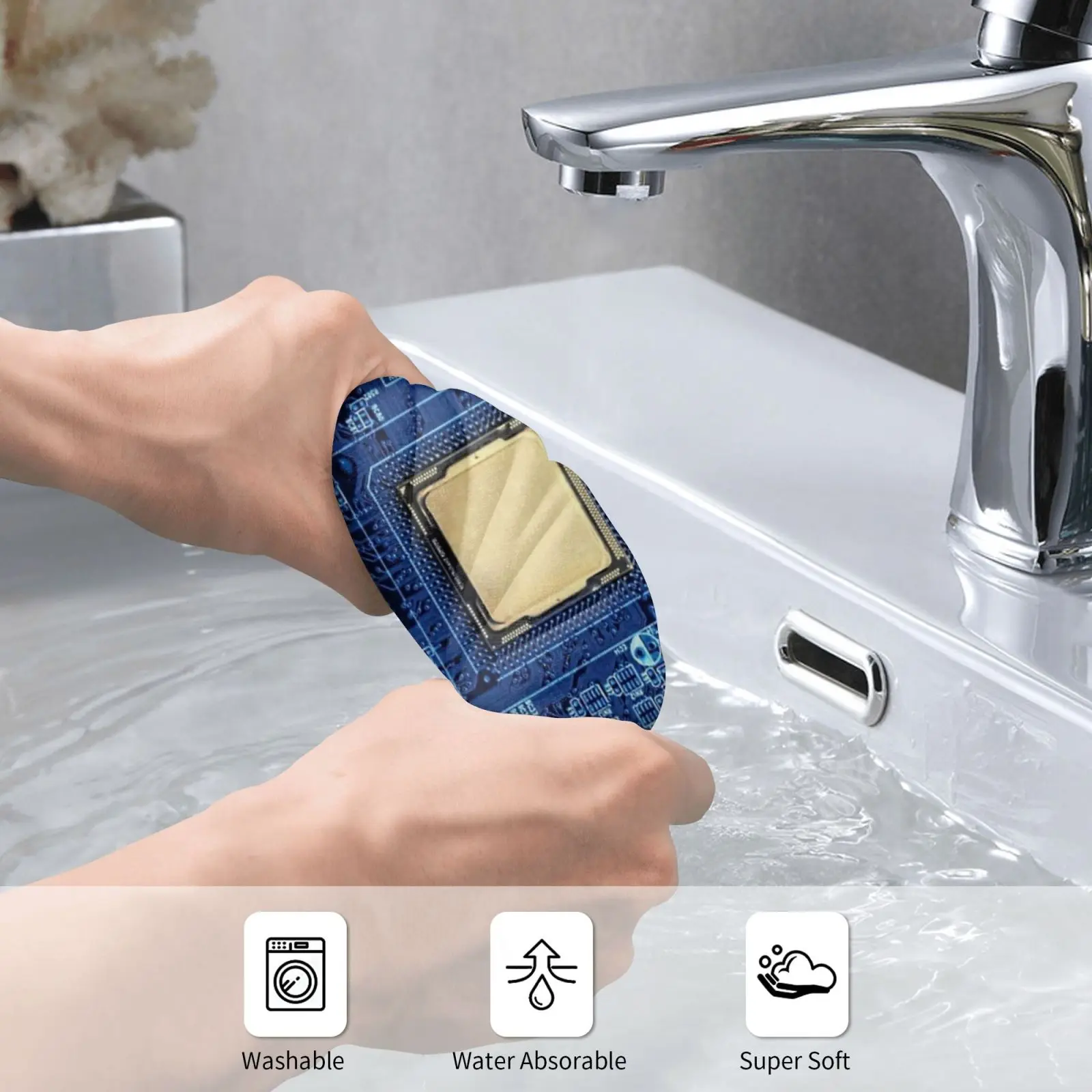 Motherboard Cpu Bath Towel Beach Cushion Trending Popular Cpu Motherboard Computer Blue Processor Pc Chip