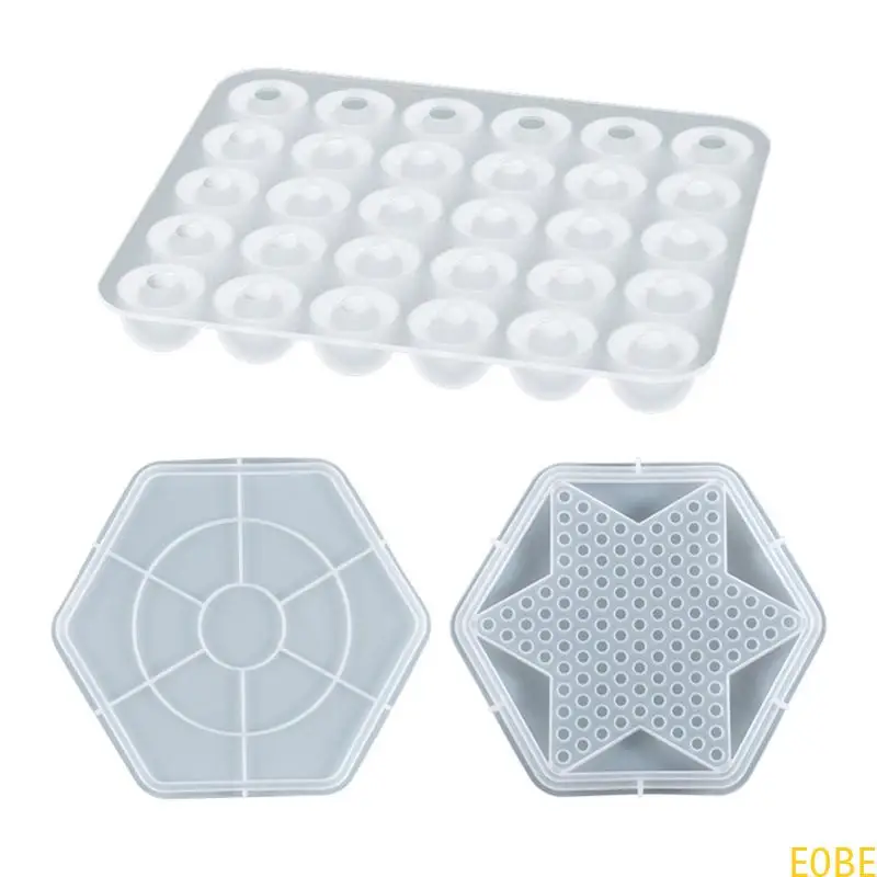 

E0BE Checker Board Silicone Mold Checker Epoxy Resin Casting Mold Checker Set