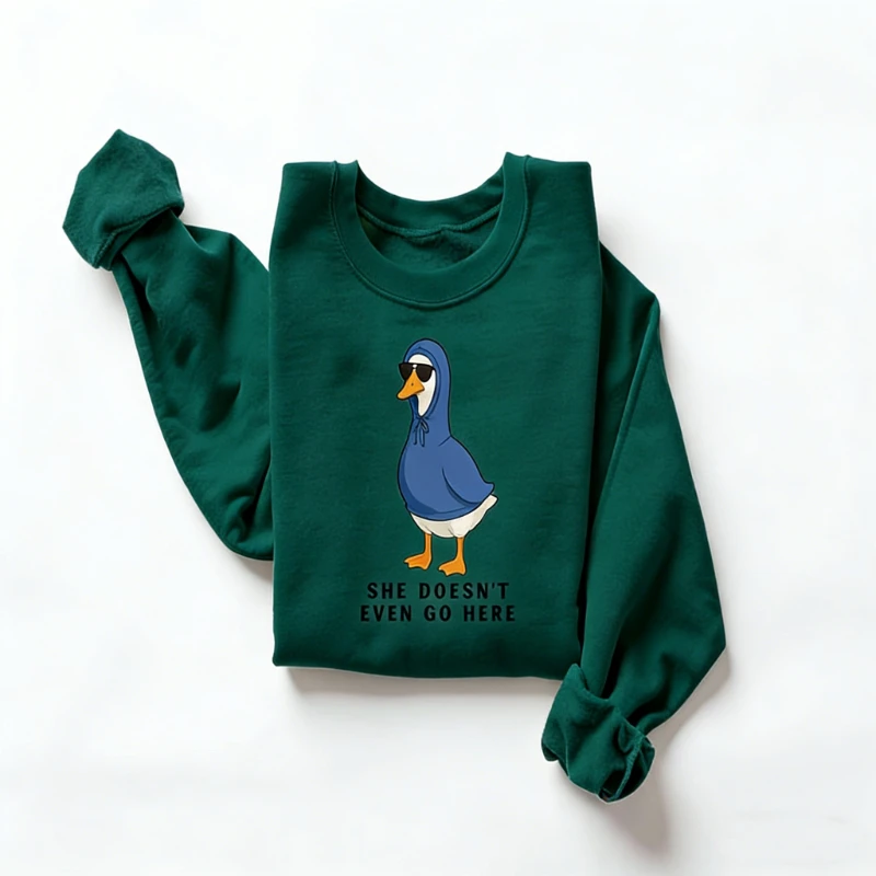 سويت شيرت شتوي غير يذهب حتى هنا من المسلسلات التلفزيونية ميمي يعني الفتيات مضحك أوزة مضحك فيلم الحيوان الفكاهة هدية مطابقة هوديس
