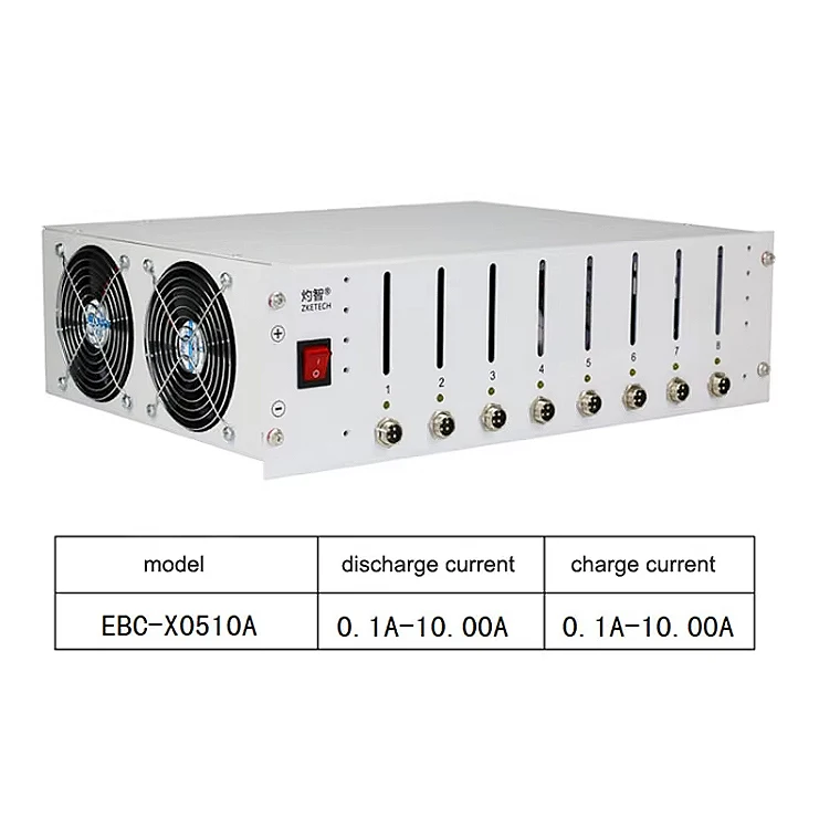 8 Channel 0.1-10A Charge Discharge 200-240V Zketech EBC-X Battery Capacity Tester for Lifepo4 LiPo Pb 18650 21700 32140 26650 view 6