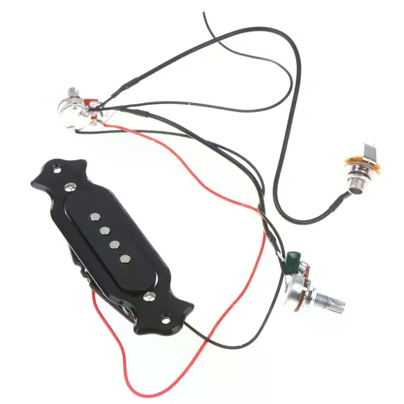Electric Guitar Pickup Q84C Soundhole Prewired Active Pickup 4 String For Cigar Box Guitar Parts Accessories