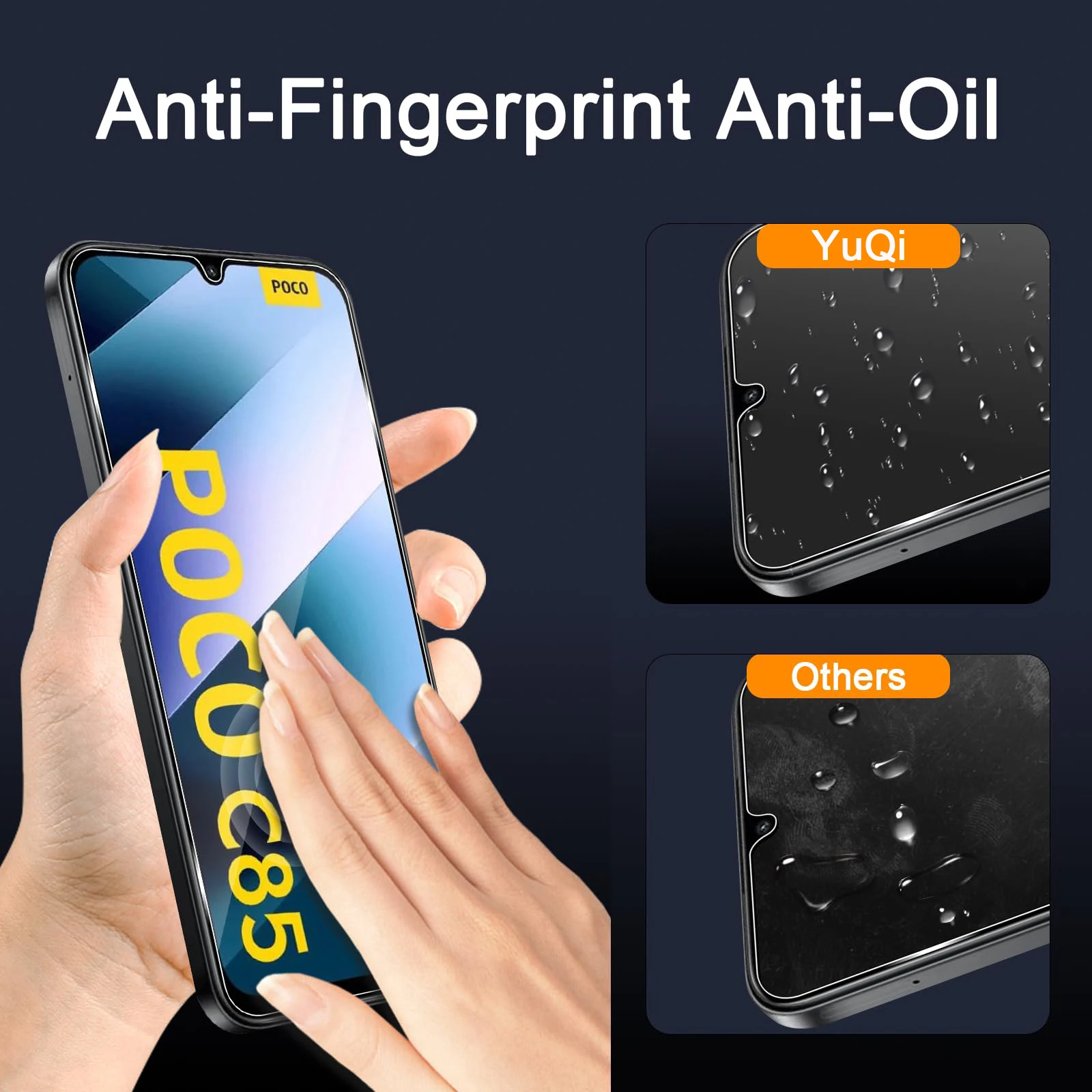Displayschutzfolie für POCO C85 Xiaomi, gehärtetes Glas, HD 9H, transparent, klar, kratzfest, freundlich – Detail 5
