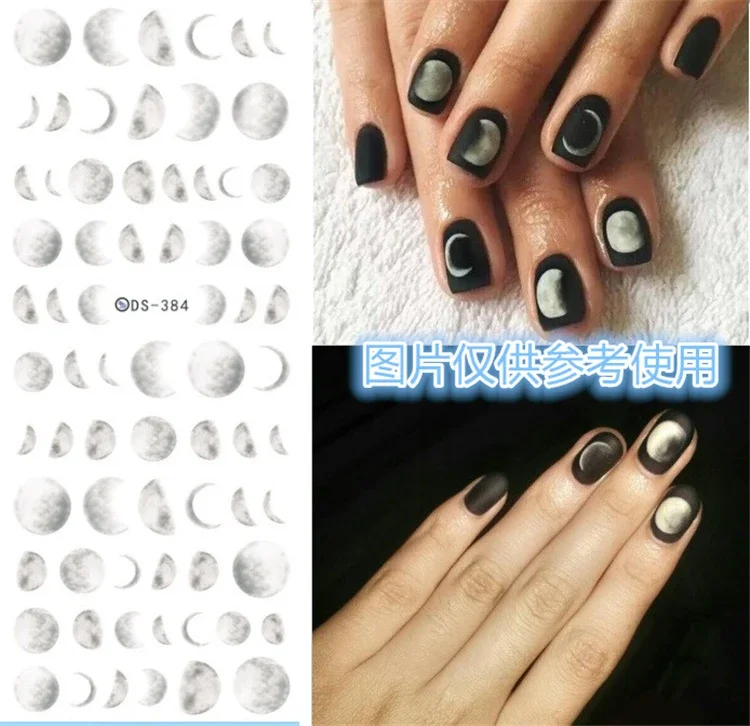 1PC Moon Elegant Florals Nails Art Manicure Water Decal Decorations Design Water Transfer Nail Sticker For Nails Tips Beauty