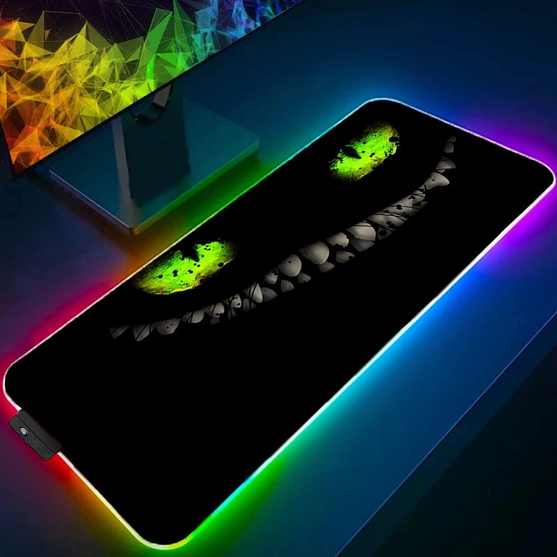 لوحة ماوس RGB أليس في بلاد العجائب Lockedge بإضاءة خلفية للألعاب XXL ملحقات لوحة مفاتيح ألعاب الكمبيوتر LED حصيرة ماوس مكتبية #2