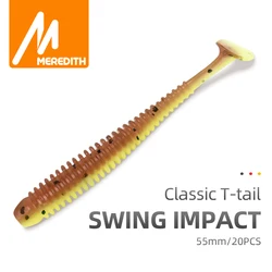 MEREDITH 75mm/2g 20pcs/Lot Fishing Lures Soft Lures Fishing Soft Bait Bass Bait Swimbait Craws Swing Impact