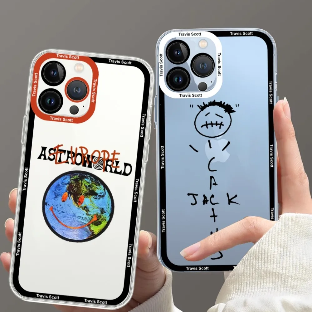 T-Travis S-Scott Huncho Jack A-ASTROWORLD T-TOUR Phone Case For Samsung S20 S21 S22 S23  Ultra Plus S10 Transparent Border Shell