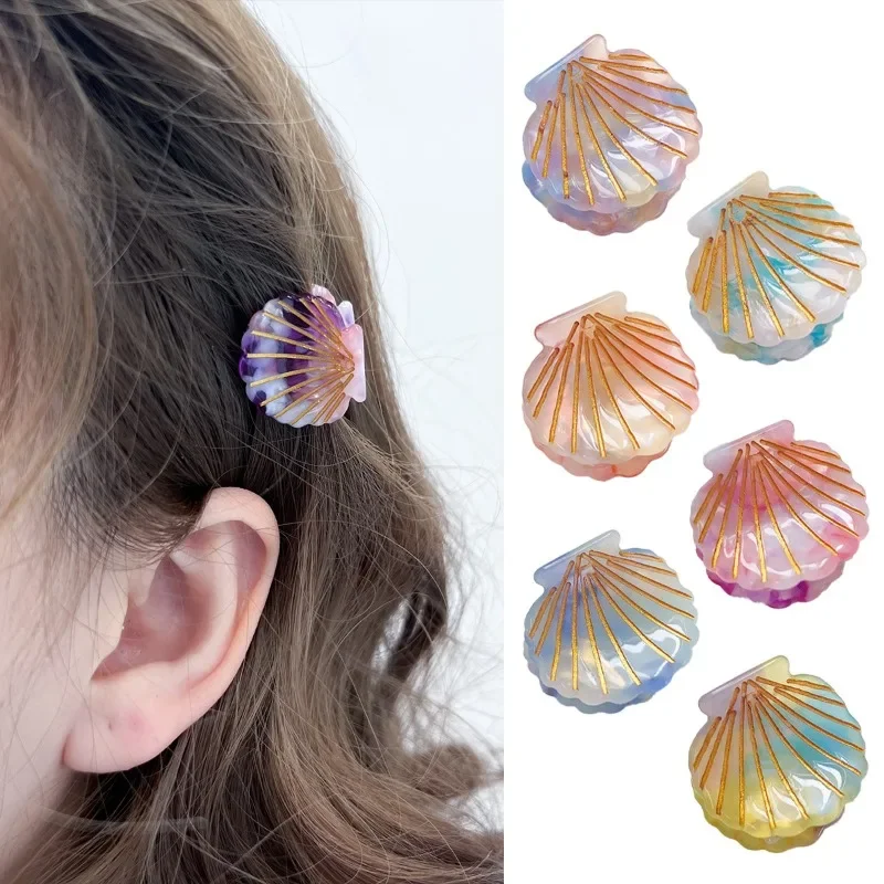 Korean Acetate Shell Small Hair Claw Cute Mini Side Clip Shark Clip Bangs  Sweet Hair Accessories for Women 여성 헤어핀