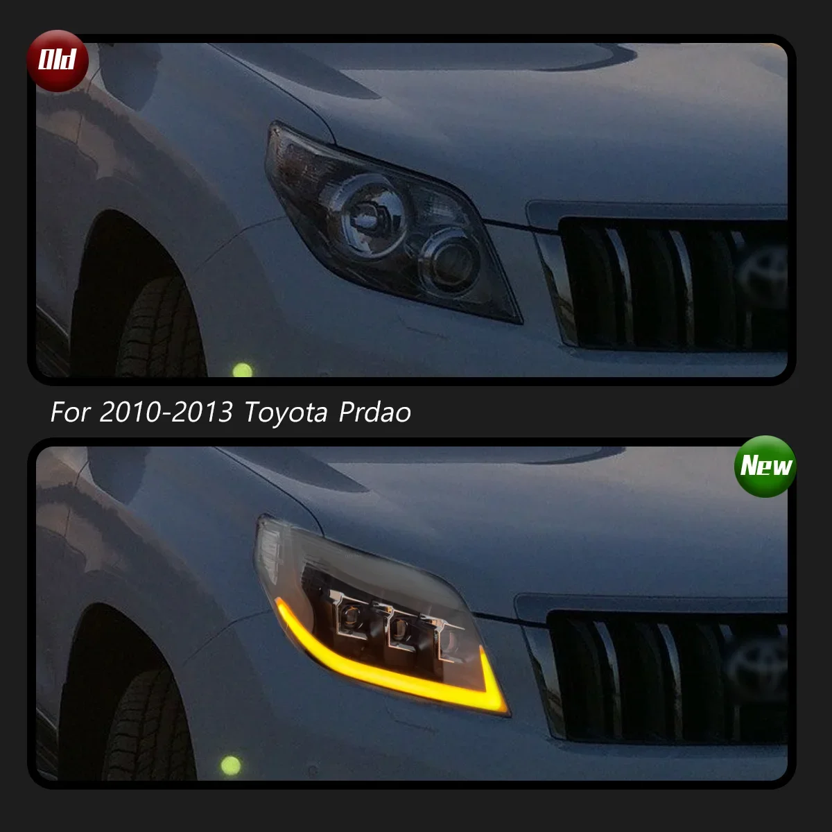 

Auto Accessories Car For Toyota Prado 2010-2013 Headlight Upgrade Modified to New DRL Dynamic Turn Signal LED Headlight