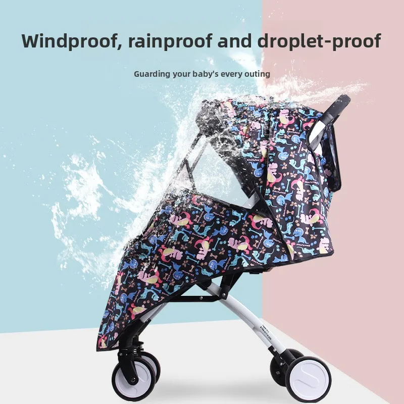 Universal Baby Stroller Rain Cover Weather Shields Cart Windshield Raincoat Newborn Windproof Stroller Accessories view 4