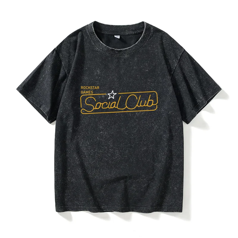 Rostar Games GTA5 Logo T-Irt Ort Sve Ex Cotton Casual Tee R Star Game Cany Women's Faion Summer Clothing-image