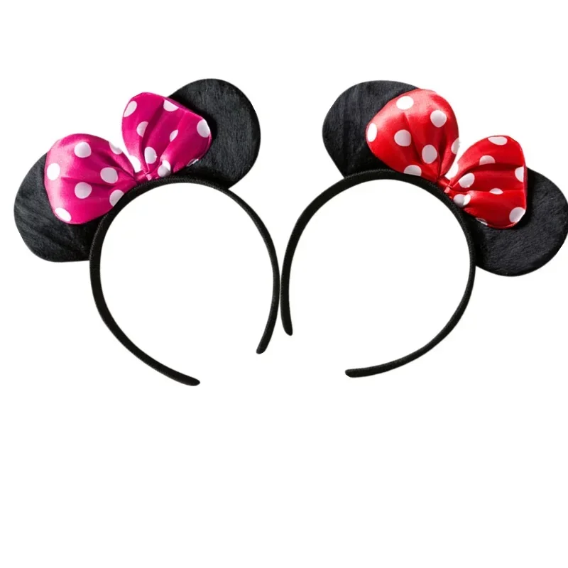 Cute Kids Hair Accessories for Girl Minnie Mouse Ears Headbands Christmas Children Sequin Bows Girl Birthday Party Hairband Gift