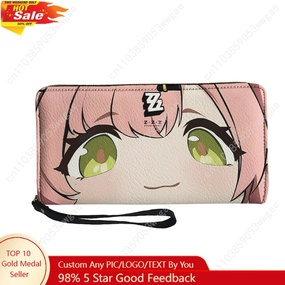 

Absolute Zone Zero Wallet Purse Mens Womens Zipper Long Wallet Double Print Commuter Customized Photo Portable Wallet Gift Bag