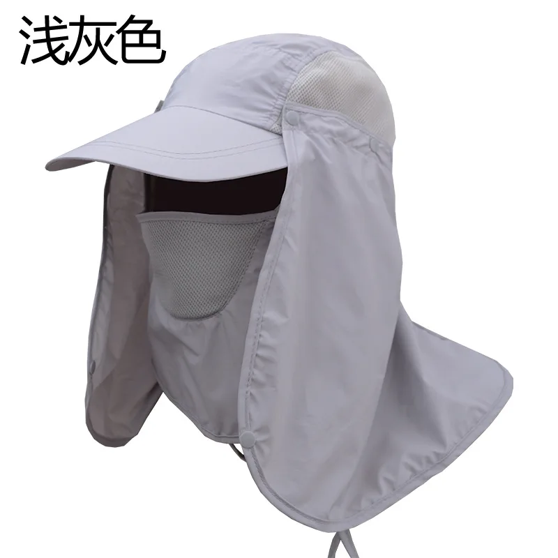 Outdoor Sun Shield Neck Face Mask, chapéu de malha Flap Floppy, Cap Visor, Sunbonnet