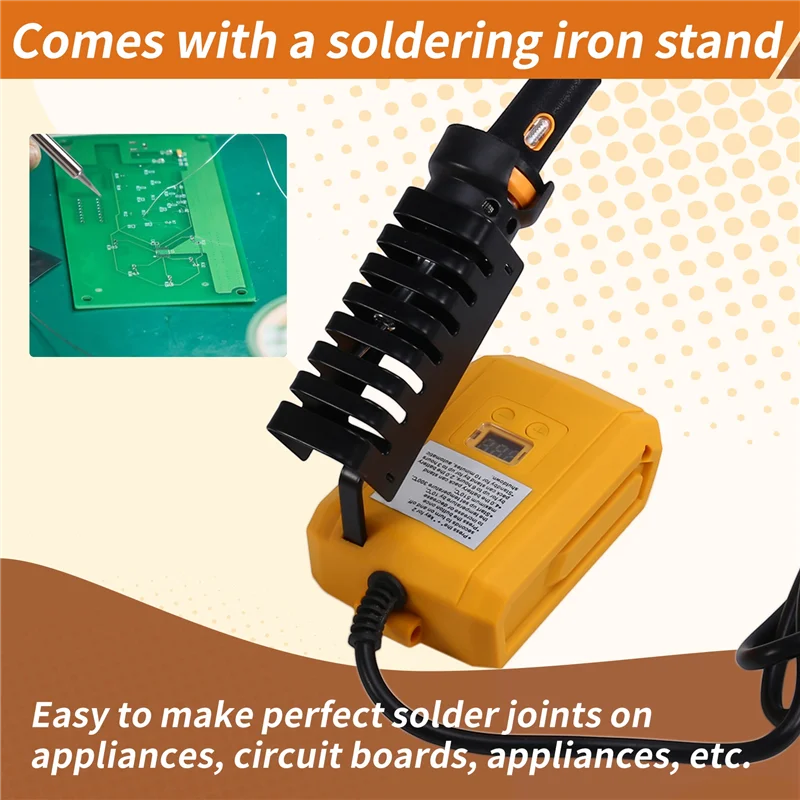 60W Wireless Electric Soldering Iron 936 Ironhead For Dewalt 18/20V Battery Welding Tool 300-510℃ Temperature Adjustable