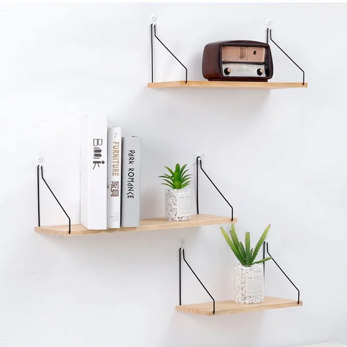 Shopcoins  Nordic wooden wall shelf solid wood partition living room porch wall bedroom wall storage