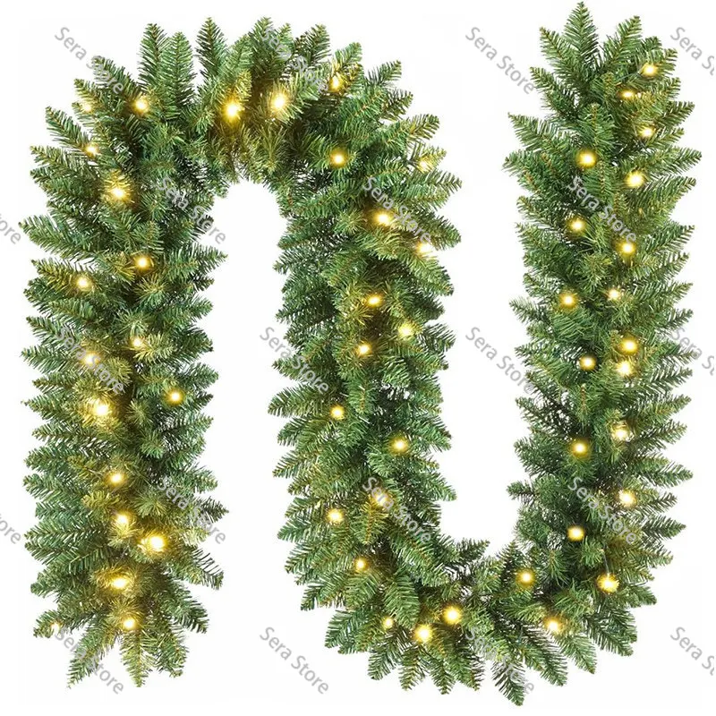 2.7 meters red fruit rattan Christmas PVC Christmas rattan with light battery box tied light rattan
