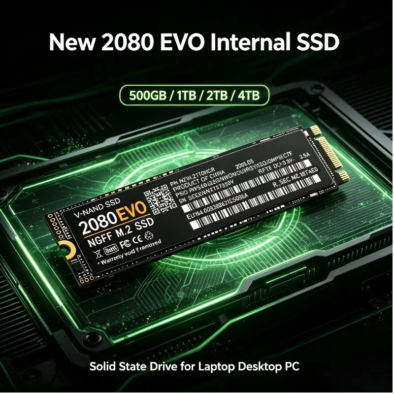 New 2080 EVO for Laptop Desktop PC 500GB 1TB 2TB 4TB SSD Internal Solid State Drive M.2 NGFF PCIe 3.0 High Speed