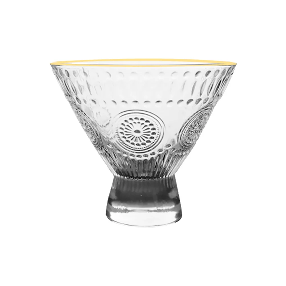 

1Pcs Ice Cream Cup Creative Glass Juice Milk Cup Smoothie Multi-Function Transparent Drinkware Elegant Design for Dessert Shop