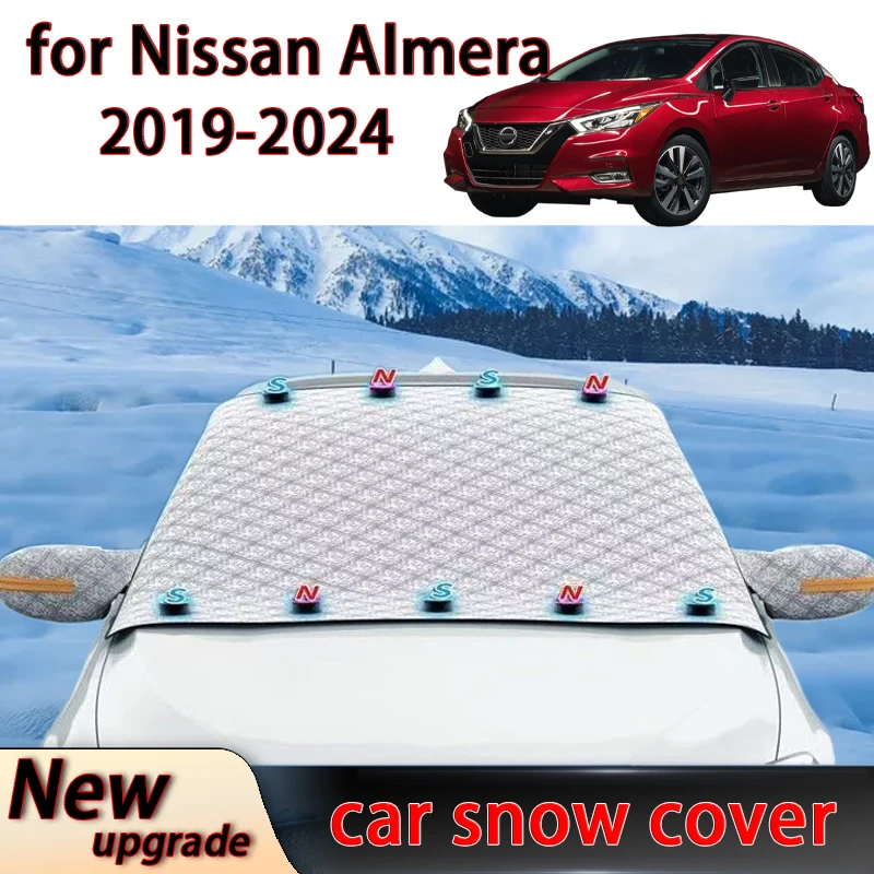 

for Nissan Almera 2019-2024 Car Snow Shield Shade Outdoor Winter Front Windshield Window Freeze Frost Cover Sunshade Accessories