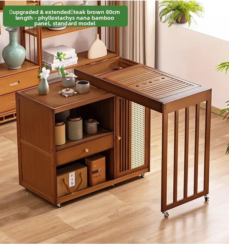 2025 Hot Selling Portable Tea Table with Heating Kettle for Home Balcony Tea Ceremony