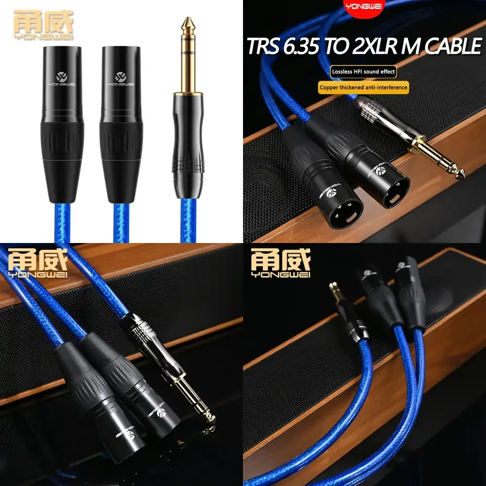 YONGWEI HiFi 2XLR to 6.35mm TRS Audio Cable 6N Gold Plated Dual XLR Female to 6.5mm Male Stereo Cable for Mixer Amplifier