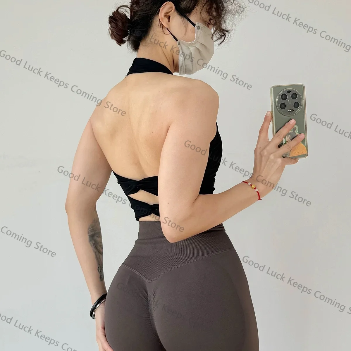 2025 женский спортивный бюстгальтер с бретелькой на шее и съемной накладкой на грудь с крестом и красивой спиной, нижнее белье для йоги, плотный топ для фитнеса