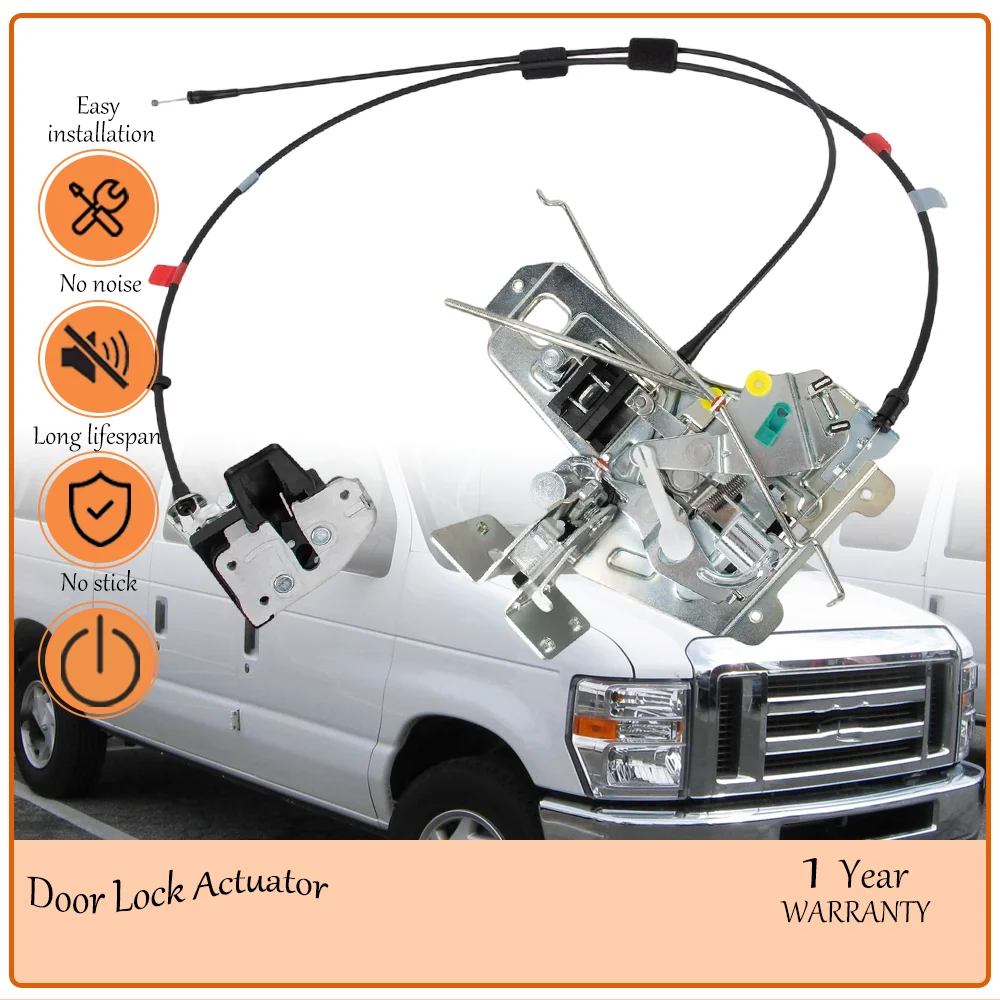 Side Sliding Door Lock Actuator, anti‑rattle internal structure,Fit Ford Econoline E150 E250 E350 1992‑2014,oem 6C2Z-15264A00-BA
