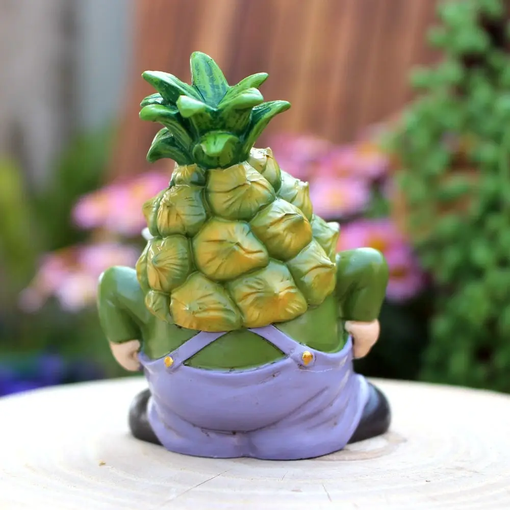 Cute Fruit Gnomes Figurine Pitaya Durian Weatherproof Mini Dwarf Statue Resin Crafts Pineapple Gnome Statue