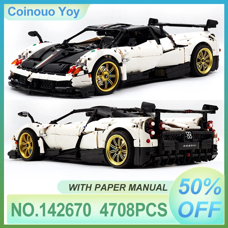 

IN STOCK MOC 002 Huayra Technical Super Sports Vehicle Building Blocks High difficulty Model Racing Bricks Chrismas Boy DIY Toys