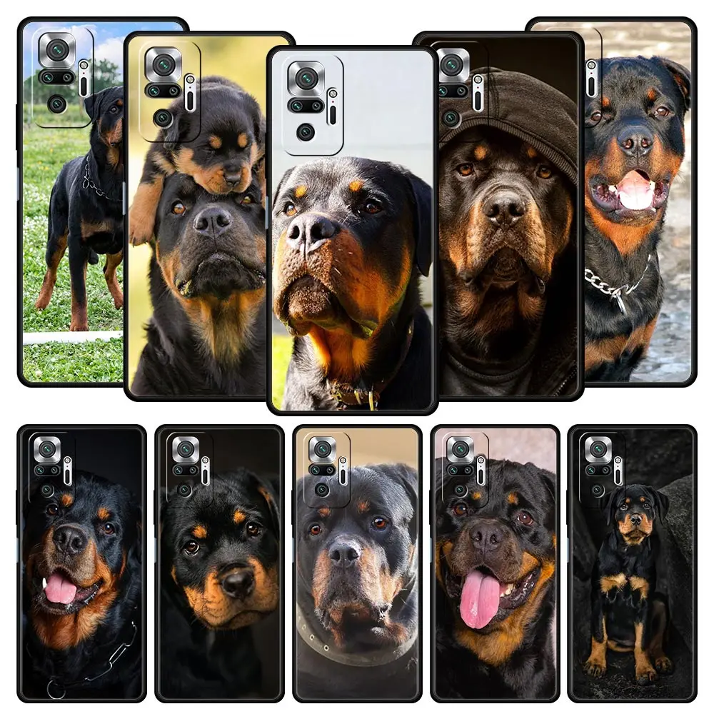 Rottweiler Dog For Xiaomi Redmi Note 12 5G Phone Case 10C 10 11 9 8 Pro Plus 9S 7 8T 9T 9A 8A 9C K50 K40 Gaming Silicone Cover