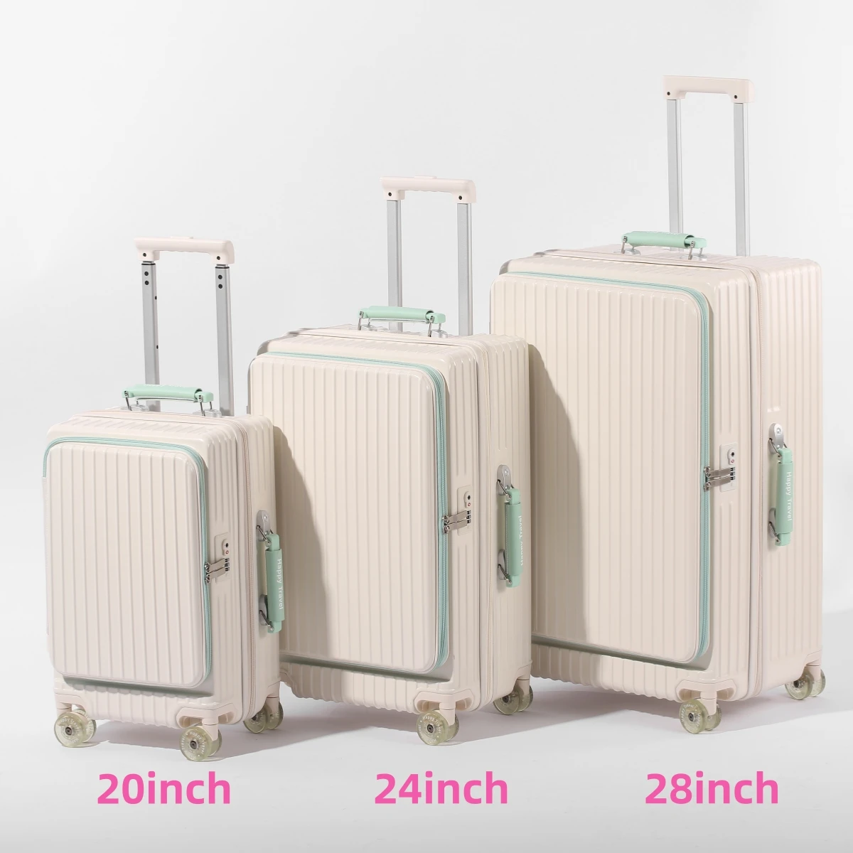 20/24/28-дюймовый расширяемый чемодан на колесиках с боковым отверстием и красочным вращающимся колесом, дорожный чемодан на колесиках с замком TSA