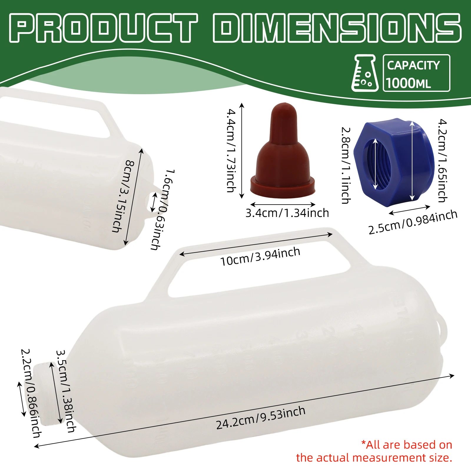 Hangable Lamb Milk Bottle Feeding Bottle Small Animals Lamb Nursing Bottles With Soft Nipple Goat Bottle for Lamb Calf Bull Cow