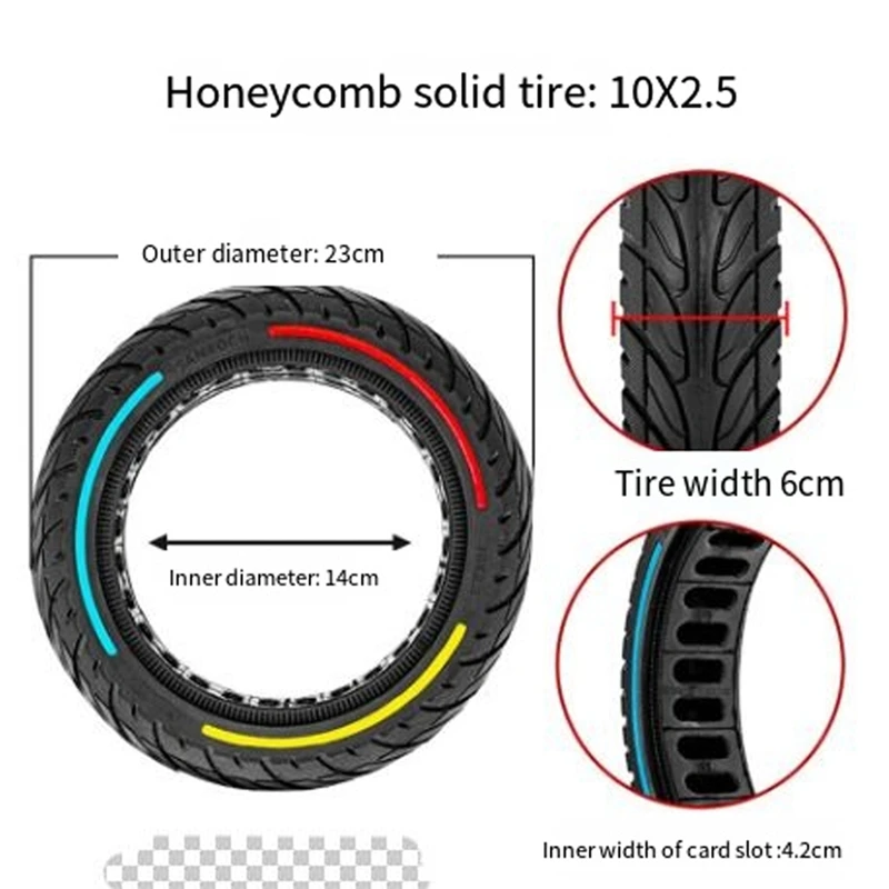 10 Inch Solid Tire For Ninebot MAX G30 Electric Scooter Parts 10X2.5 Durable Rubber Tubeless Shock Absorber Damping Wheel Tyre