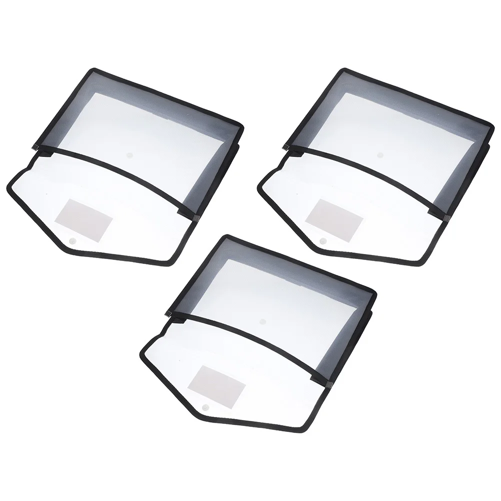 

3Pcs Waterproof Document Bag A4 File Folder with Snap Button Heavy Duty Portable Organizer for Office School
