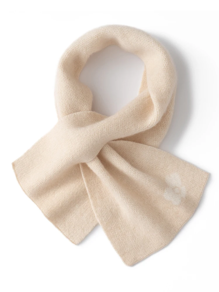 TLOML New Women's 100% Cashmere Scarf Little Flower Multi-Color Autumn Winter Soft Warm Cashmere Knitted Scarf Fashion Comfy Top