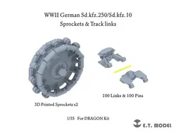 ET MODEL P35-066 1/35 WWII German Sd.kfz.250/Sd.kfz.10 Sprockets & Track links