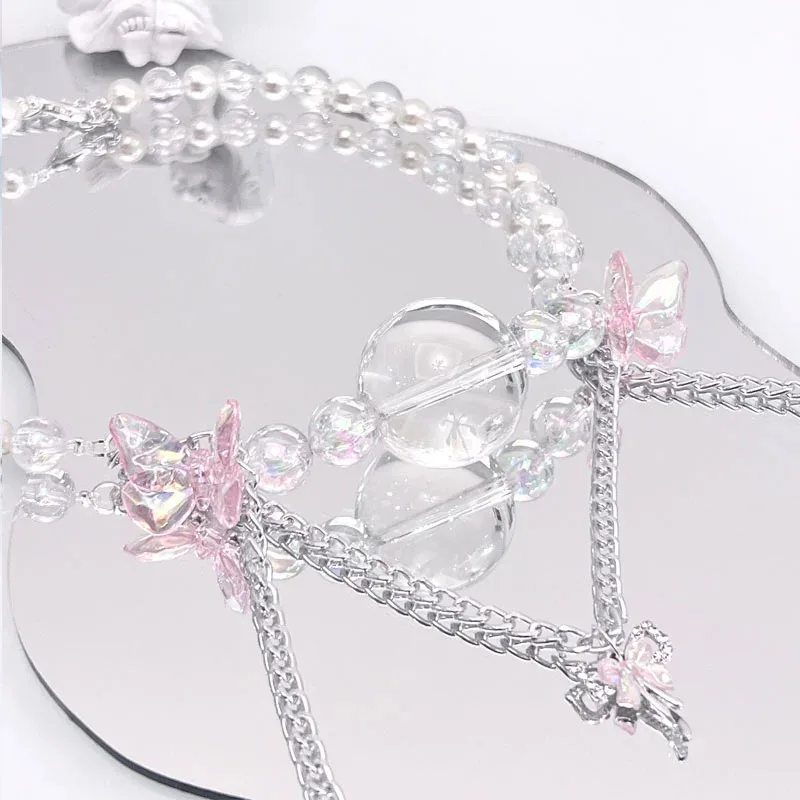 

DY20O кольцо-кляп, кляп с открытым ртом, жемчужный кляп для рта, прозрачные бусины, шарик для рта, розовое колье-бабочка25