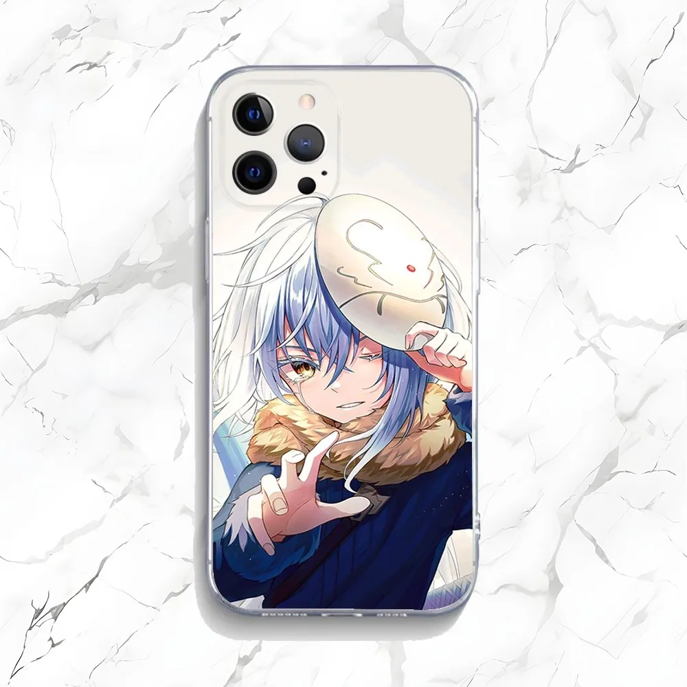 Cute Rimuru Tempest Phone Case For iPhone 15,14,13,12,11 Plus,Pro,Max,XR,XS,X,7,8 Plus,SE,Mini Transparent Silicone Soft