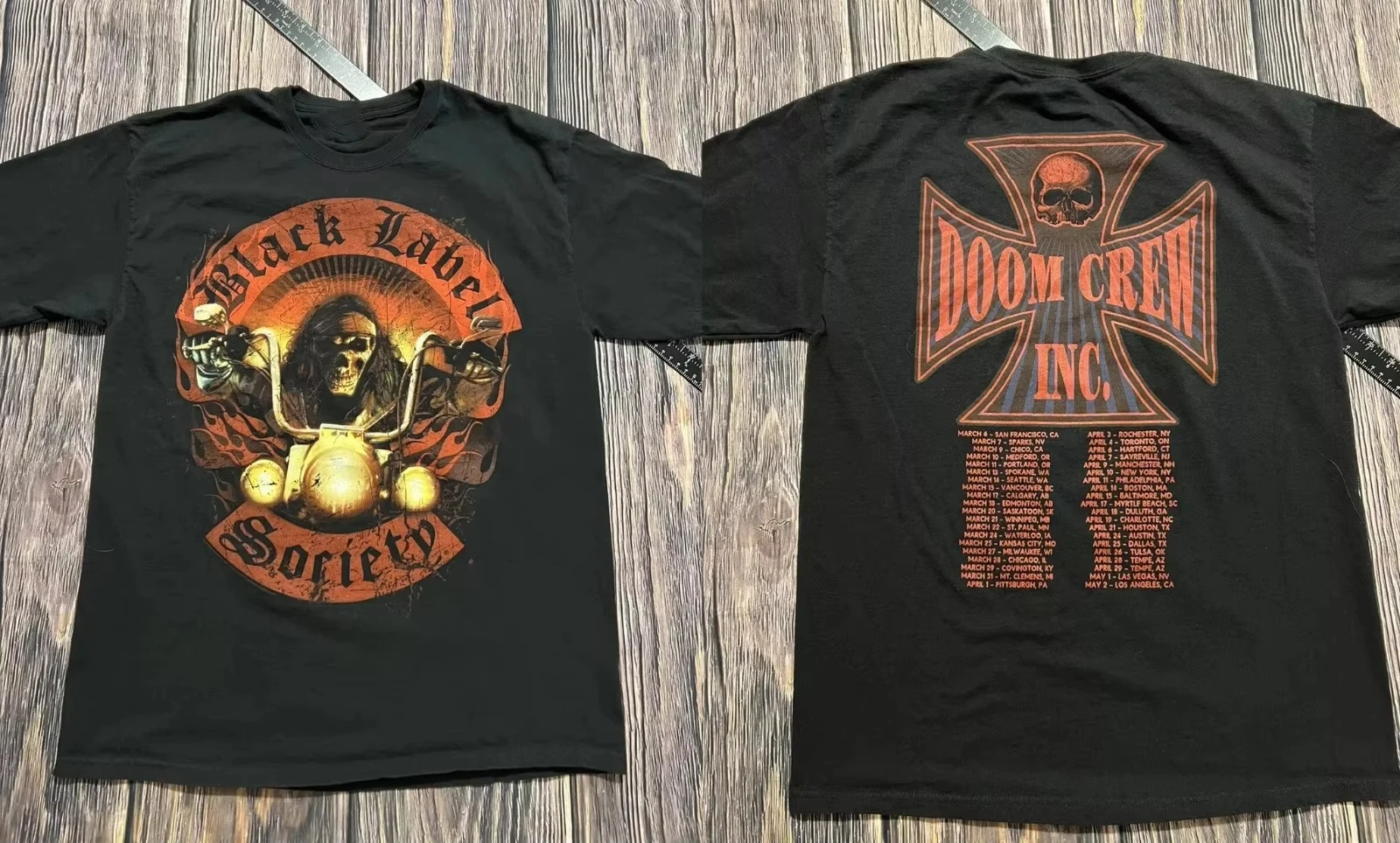 2026 Black Label Society REAL Tour T Shirt Doom Crew Inc American Oversized Short-sleeved Men Women Street Hip-hop Rock Top