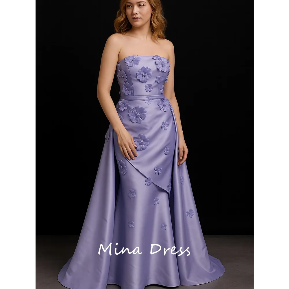 

Mina на заказ 3D цветок без бретелек без рукавов арабское вечернее платье роскошное элегантное вечернее платье женское вечернее платье