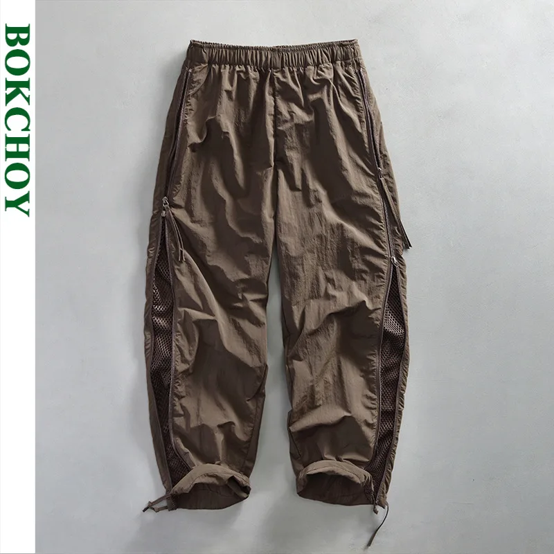 2024 Spring Autumn New Cargo Casual Pants Men Clothing Elastic Waist Joggers Soft Streetwear Loose Trousers AZ662