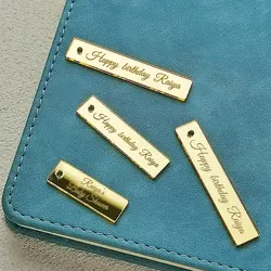 20/50/100Pcs Personalized Acrylic RectangleTag Engraved Custom Wedding Name Baby Baptism Mirror Gold Tag Decoration Gift