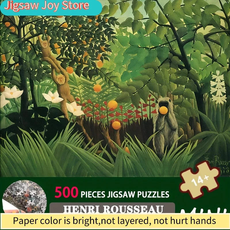 

Henri Rousseau Exotic Jungle Mini Puzzle - 15X10 Inch High-Quality Paper Jigsaw for Adults, Ideal for Tropical Home Decoratio