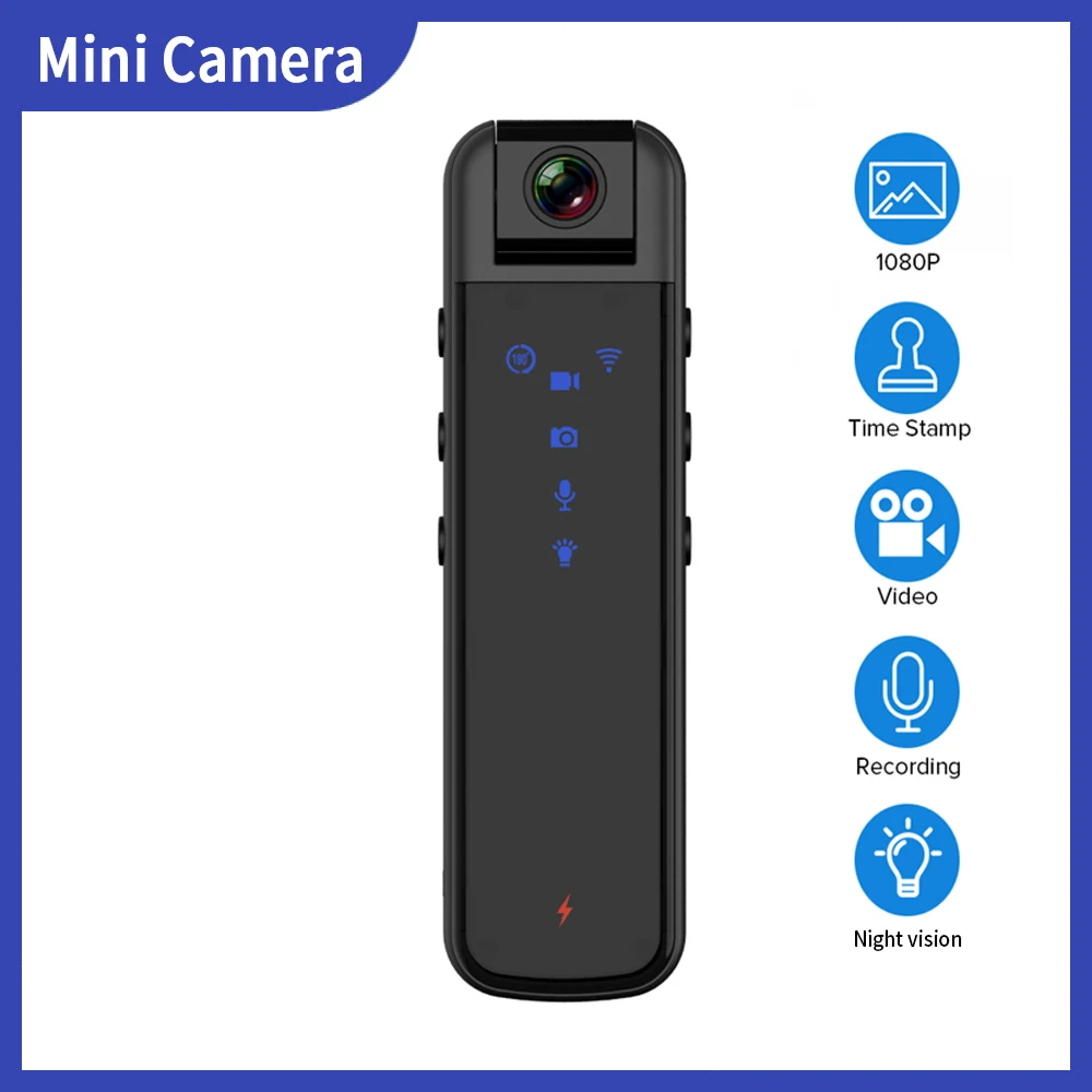 Full 1080P Digital Mini Camera WiFi Camcorder Small Body Worn Police Cam Motion Detection Sports DV Car DVR for Home Pets Office