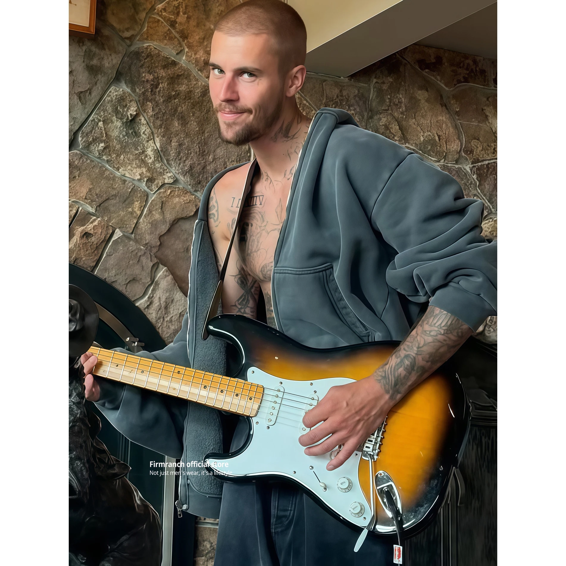 Firmranch American Streetwear Embroidered Pink/Blue Solid Color Casual Loose Zipper Hooded Sweatshirt For Men Women Hoodies