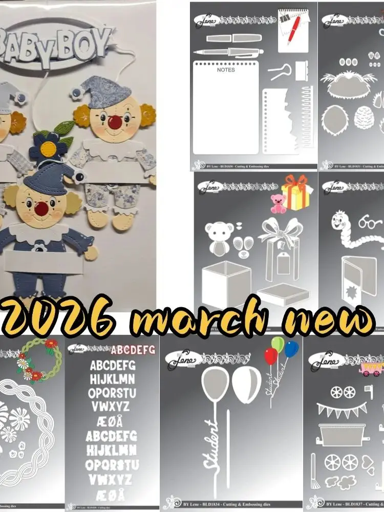 Matrices de découpe en métal pour cadres, motifs Ours, Livre, Stylo, Nouveaux modèles 2026, pour DIY, scrapbooking, création de papier et travaux manuels