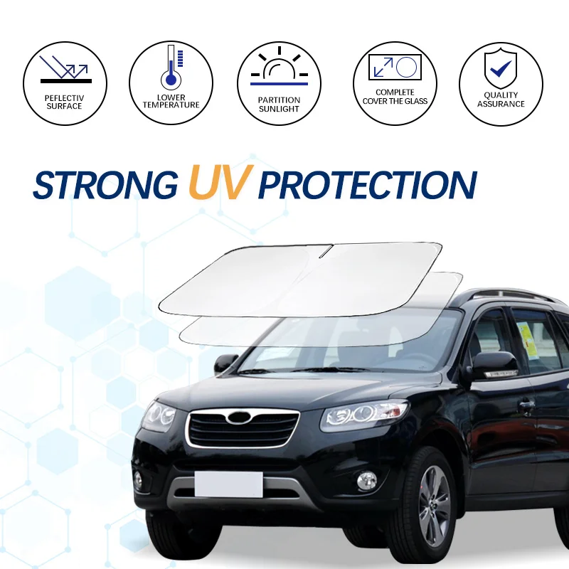 

Car Windshield Sun Shade For Hyundai Santafe Sunshade Summer Visor Protector Foldable Blocks UV Rays Protection Accessories