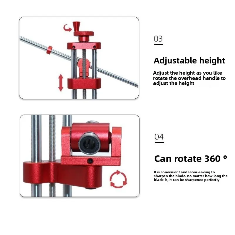 Red Fixed Angle Knife Sharpener Aluminum Alloy Angle Fast Knife Sharpener Artifact Flippable Adjustable Professional Knife