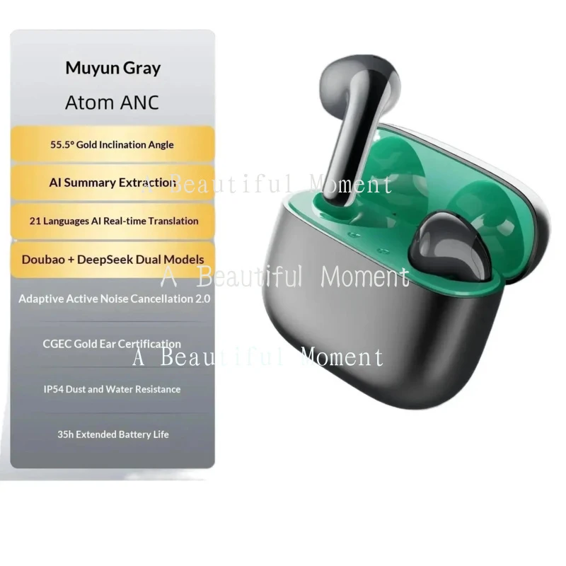 New For  Edifier Atom ANC Bluetooth Earphones 2 with 2 Mic ENC Noise Cancellation, Bluetooth 6.1 Wireless Sports Headphones